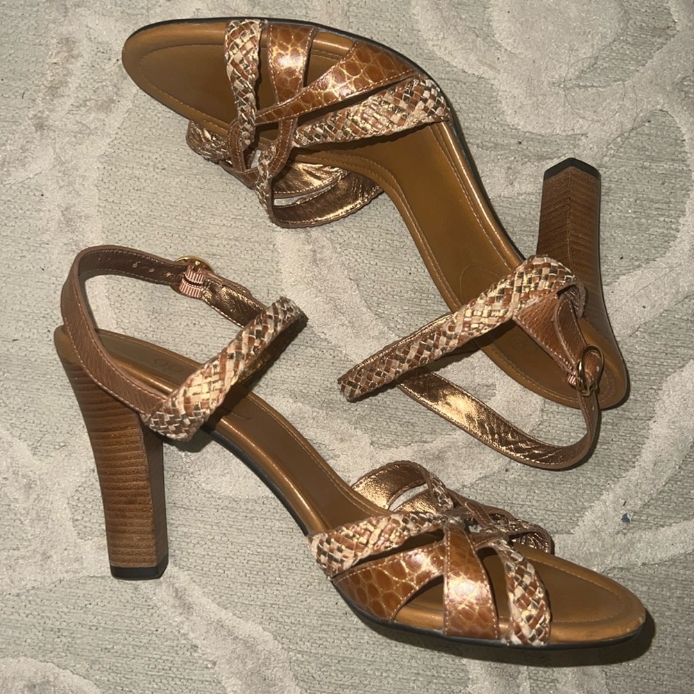 🌷COLE HAAN🌷Tan leather strappy heeled sandal